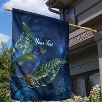 New Zealand Takahe Personalised Garden Flag Silver Fern Galaxy Polynesian Pattern LT22 - Polynesian Pride