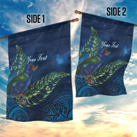 New Zealand Takahe Personalised Garden Flag Silver Fern Galaxy Polynesian Pattern LT22 - Polynesian Pride