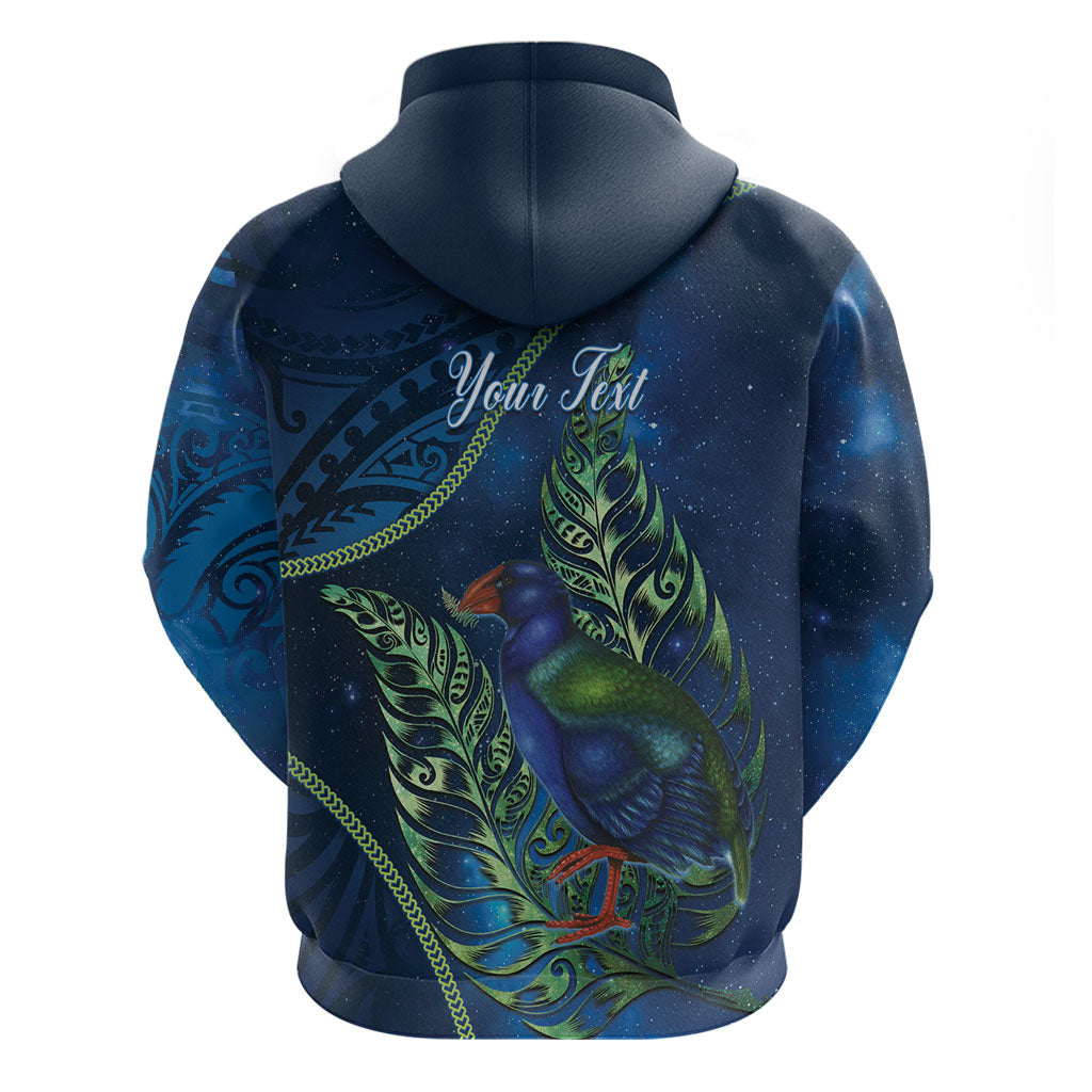 New Zealand Takahe Personalised Hoodie Silver Fern Galaxy Polynesian Pattern LT22 - Polynesian Pride