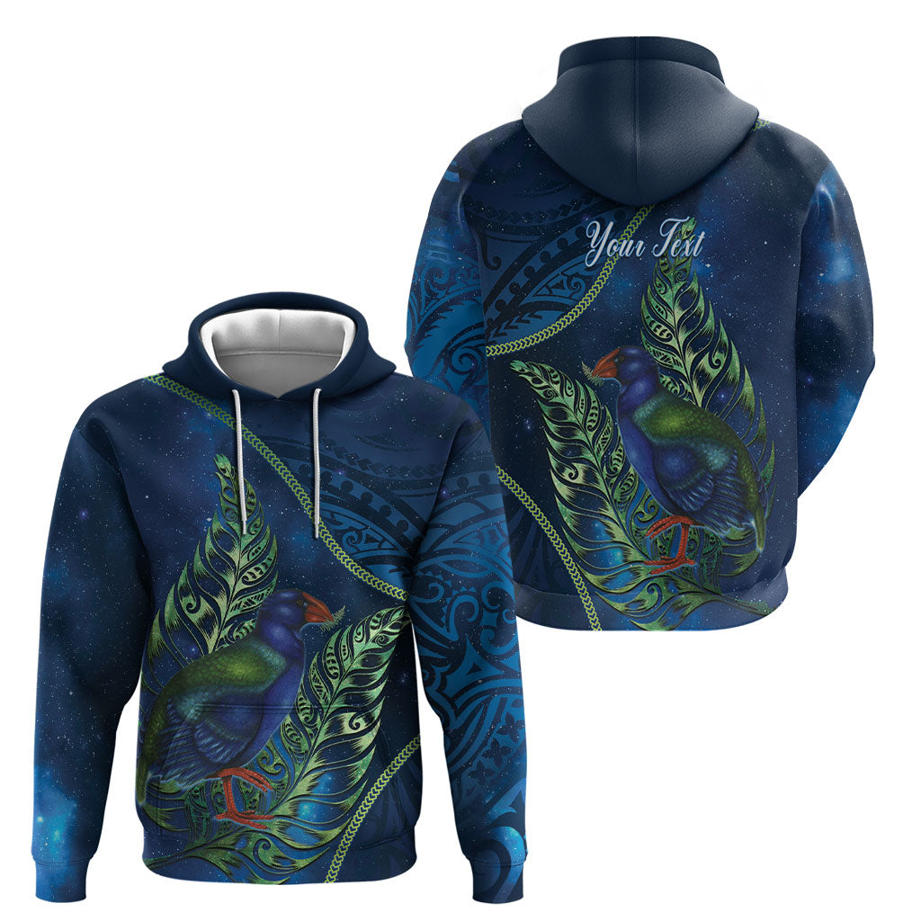 New Zealand Takahe Personalised Hoodie Silver Fern Galaxy Polynesian Pattern LT22 - Polynesian Pride