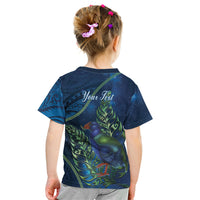 New Zealand Takahe Personalised Kid T Shirt Silver Fern Galaxy Polynesian Pattern LT22 - Polynesian Pride