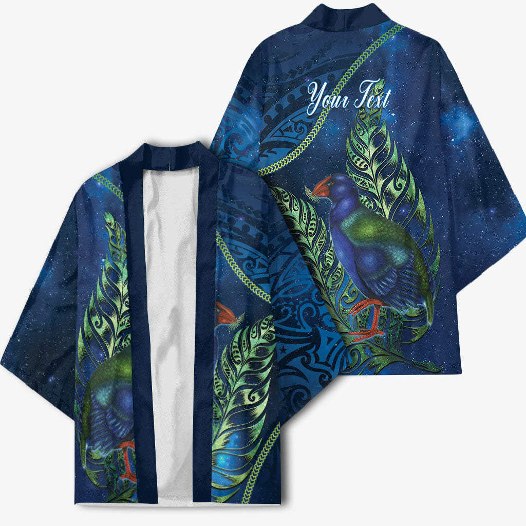 New Zealand Takahe Personalised Kimono Silver Fern Galaxy Polynesian Pattern LT22 - Polynesian Pride