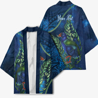 New Zealand Takahe Personalised Kimono Silver Fern Galaxy Polynesian Pattern LT22 - Polynesian Pride