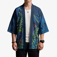 New Zealand Takahe Personalised Kimono Silver Fern Galaxy Polynesian Pattern LT22 - Polynesian Pride