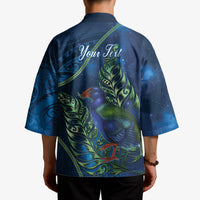 New Zealand Takahe Personalised Kimono Silver Fern Galaxy Polynesian Pattern LT22 - Polynesian Pride