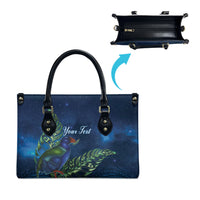 New Zealand Takahe Personalised Leather Bag Silver Fern Galaxy Polynesian Pattern LT22 - Polynesian Pride