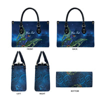 New Zealand Takahe Personalised Leather Bag Silver Fern Galaxy Polynesian Pattern LT22 - Polynesian Pride