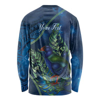 New Zealand Takahe Personalised Long Sleeve Shirt Silver Fern Galaxy Polynesian Pattern LT22 - Polynesian Pride