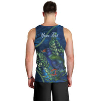 New Zealand Takahe Personalised Men Tank Top Silver Fern Galaxy Polynesian Pattern LT22 - Polynesian Pride