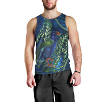 New Zealand Takahe Personalised Men Tank Top Silver Fern Galaxy Polynesian Pattern LT22 - Polynesian Pride