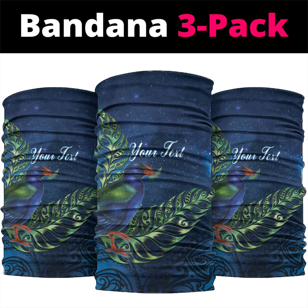 New Zealand Takahe Personalised Neck Gaiter Silver Fern Galaxy Polynesian Pattern LT22 package One Size: 25*50cm Blue - Polynesian Pride