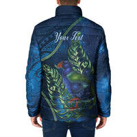 New Zealand Takahe Personalised Padded Jacket Silver Fern Galaxy Polynesian Pattern LT22 - Polynesian Pride
