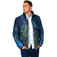 New Zealand Takahe Personalised Padded Jacket Silver Fern Galaxy Polynesian Pattern LT22 - Polynesian Pride