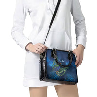New Zealand Takahe Personalised Shoulder Handbag Silver Fern Galaxy Polynesian Pattern LT22 - Polynesian Pride