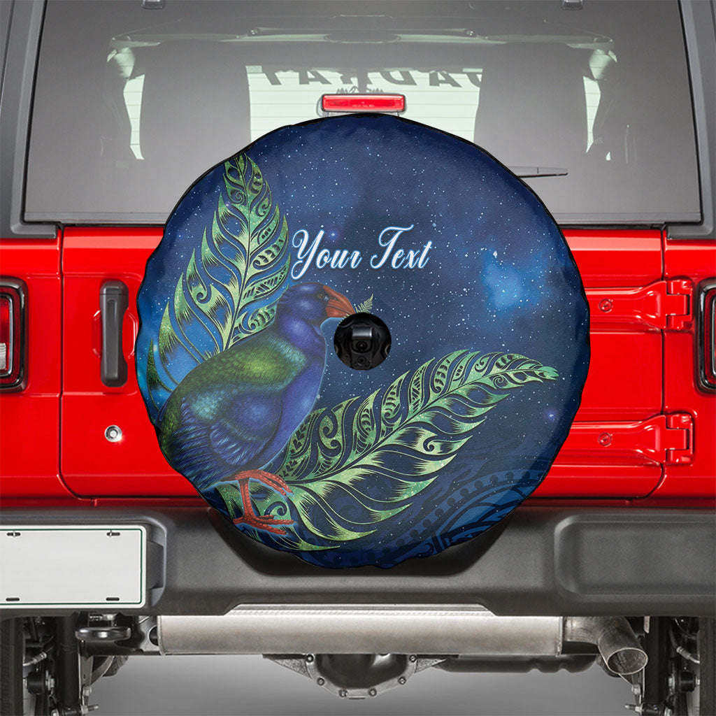 New Zealand Takahe Personalised Spare Tire Cover Silver Fern Galaxy Polynesian Pattern LT22 - Polynesian Pride