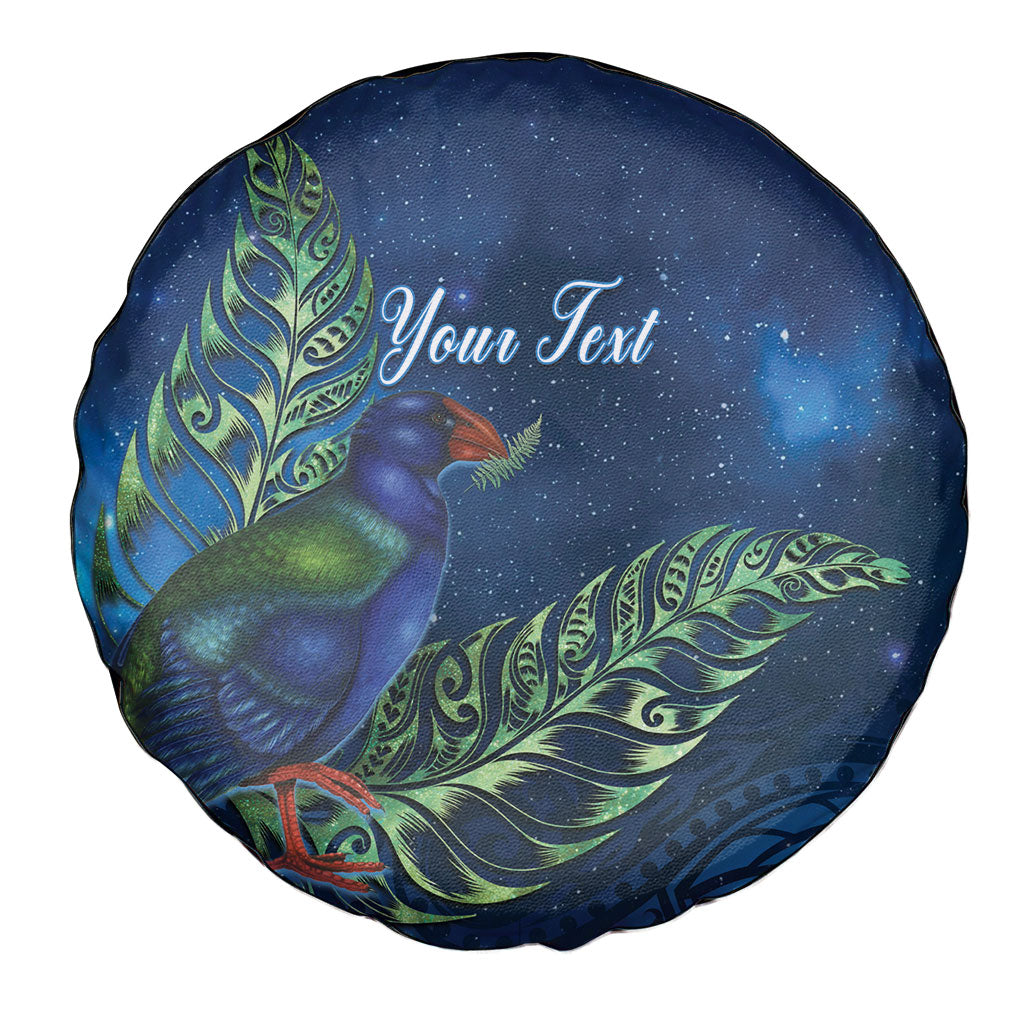 New Zealand Takahe Personalised Spare Tire Cover Silver Fern Galaxy Polynesian Pattern LT22 - Polynesian Pride