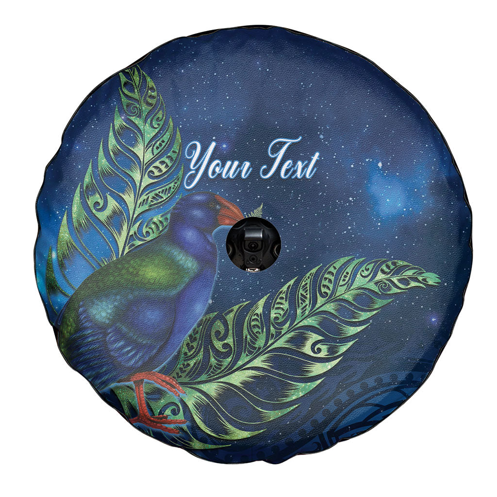 New Zealand Takahe Personalised Spare Tire Cover Silver Fern Galaxy Polynesian Pattern LT22 - Polynesian Pride