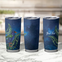 New Zealand Takahe Personalised Tumbler Cup Silver Fern Galaxy Polynesian Pattern LT22 - Polynesian Pride
