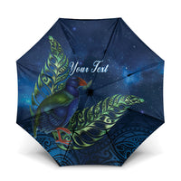 New Zealand Takahe Personalised Umbrella Silver Fern Galaxy Polynesian Pattern LT22 One Size Folded 11.42 inch Opened Diameter 37.4 inch Blue - Polynesian Pride