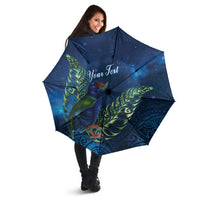 New Zealand Takahe Personalised Umbrella Silver Fern Galaxy Polynesian Pattern LT22 - Polynesian Pride