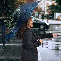 New Zealand Takahe Personalised Umbrella Silver Fern Galaxy Polynesian Pattern LT22 - Polynesian Pride