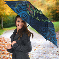 New Zealand Takahe Personalised Umbrella Silver Fern Galaxy Polynesian Pattern LT22 - Polynesian Pride