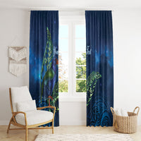 New Zealand Takahe Personalised Window Curtain Silver Fern Galaxy Polynesian Pattern LT22 - Polynesian Pride