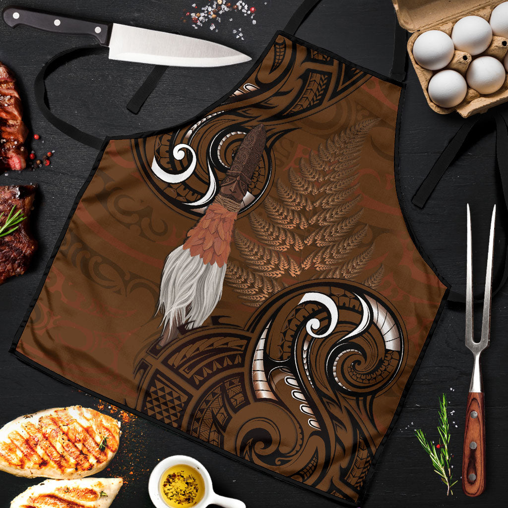 New Zealand Taiaha Apron Maori Weapon Silver Fern Maori Pattern LT22 Brown - Polynesian Pride