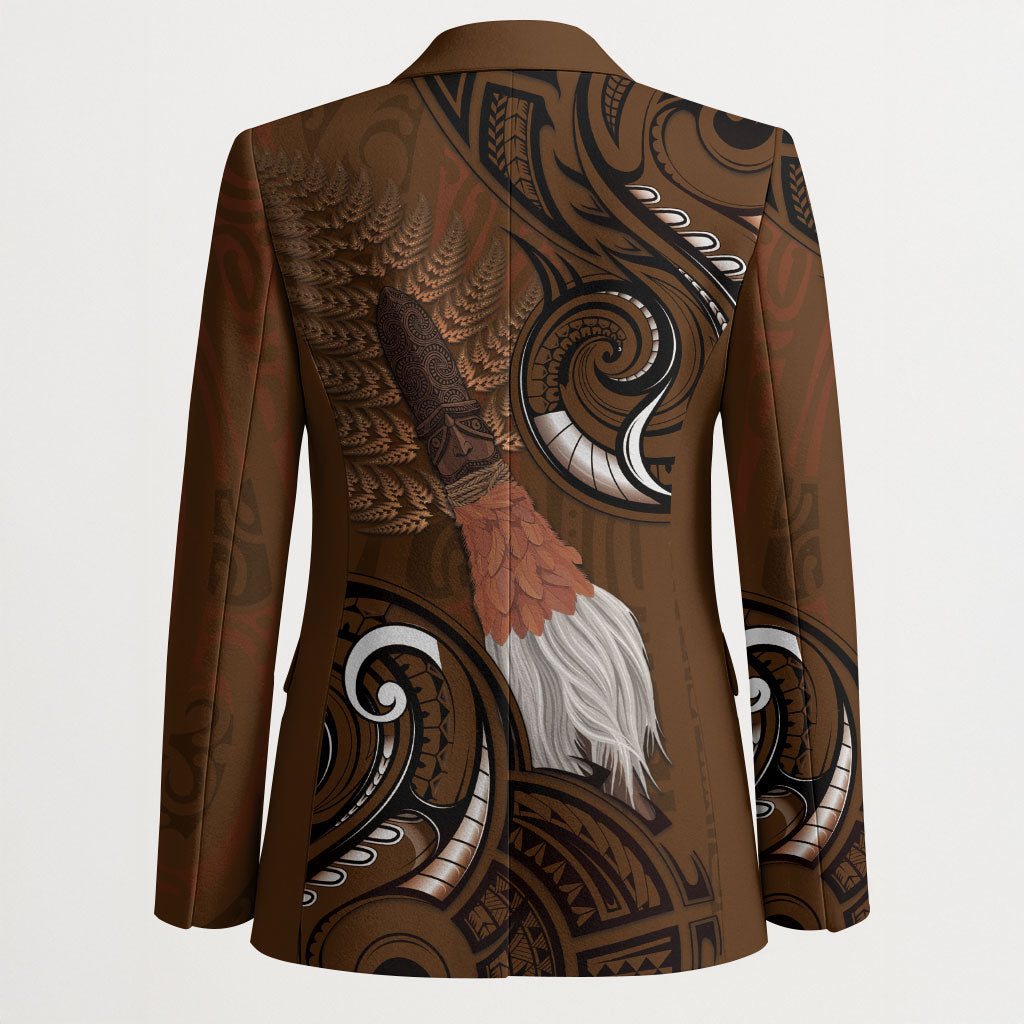 New Zealand Taiaha Blazer Maori Weapon Silver Fern Maori Pattern LT22 - Polynesian Pride
