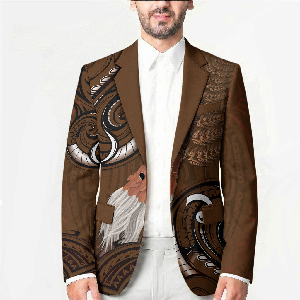 New Zealand Taiaha Blazer Maori Weapon Silver Fern Maori Pattern LT22 - Polynesian Pride