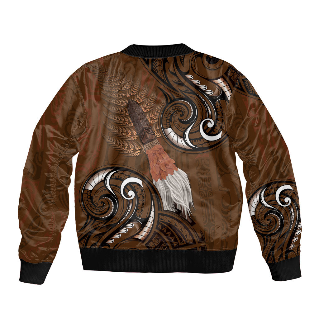 New Zealand Taiaha Bomber Jacket Maori Weapon Silver Fern Maori Pattern LT22 - Polynesian Pride
