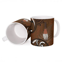 New Zealand Taiaha Ceramic Mug Maori Weapon Silver Fern Maori Pattern LT22 - Polynesian Pride