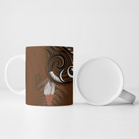 New Zealand Taiaha Ceramic Mug Maori Weapon Silver Fern Maori Pattern LT22 - Polynesian Pride