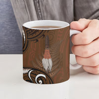 New Zealand Taiaha Ceramic Mug Maori Weapon Silver Fern Maori Pattern LT22 - Polynesian Pride