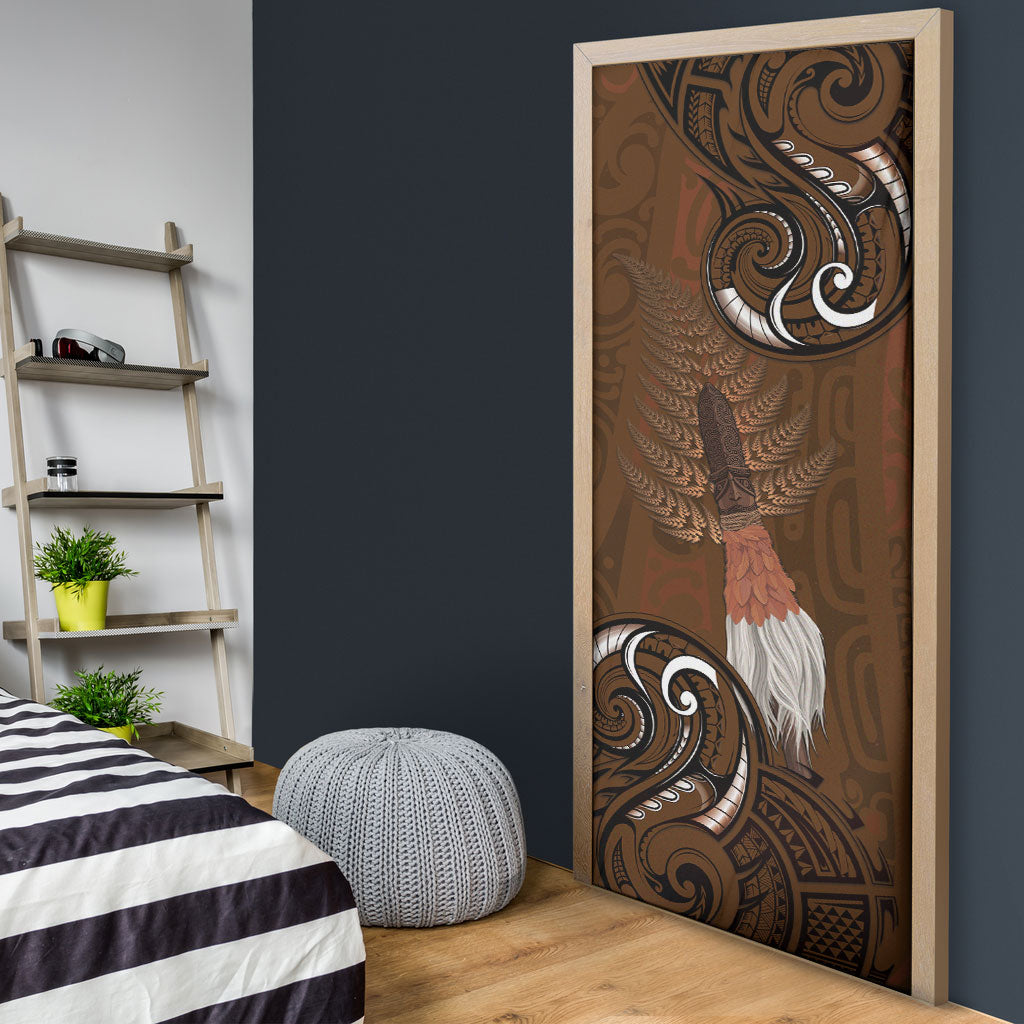 New Zealand Taiaha Door Cover Maori Weapon Silver Fern Maori Pattern LT22 - Polynesian Pride