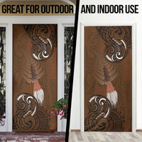 New Zealand Taiaha Door Cover Maori Weapon Silver Fern Maori Pattern LT22 - Polynesian Pride