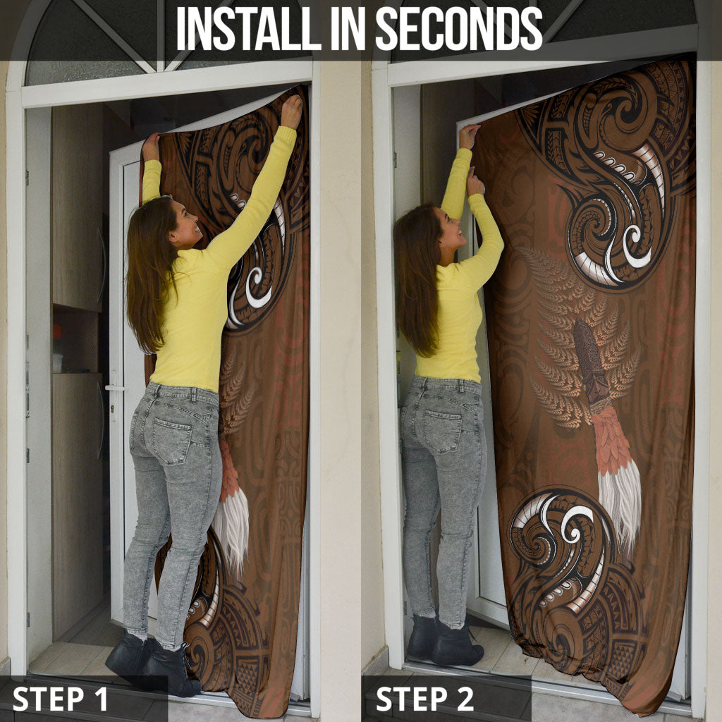 New Zealand Taiaha Door Cover Maori Weapon Silver Fern Maori Pattern LT22 - Polynesian Pride