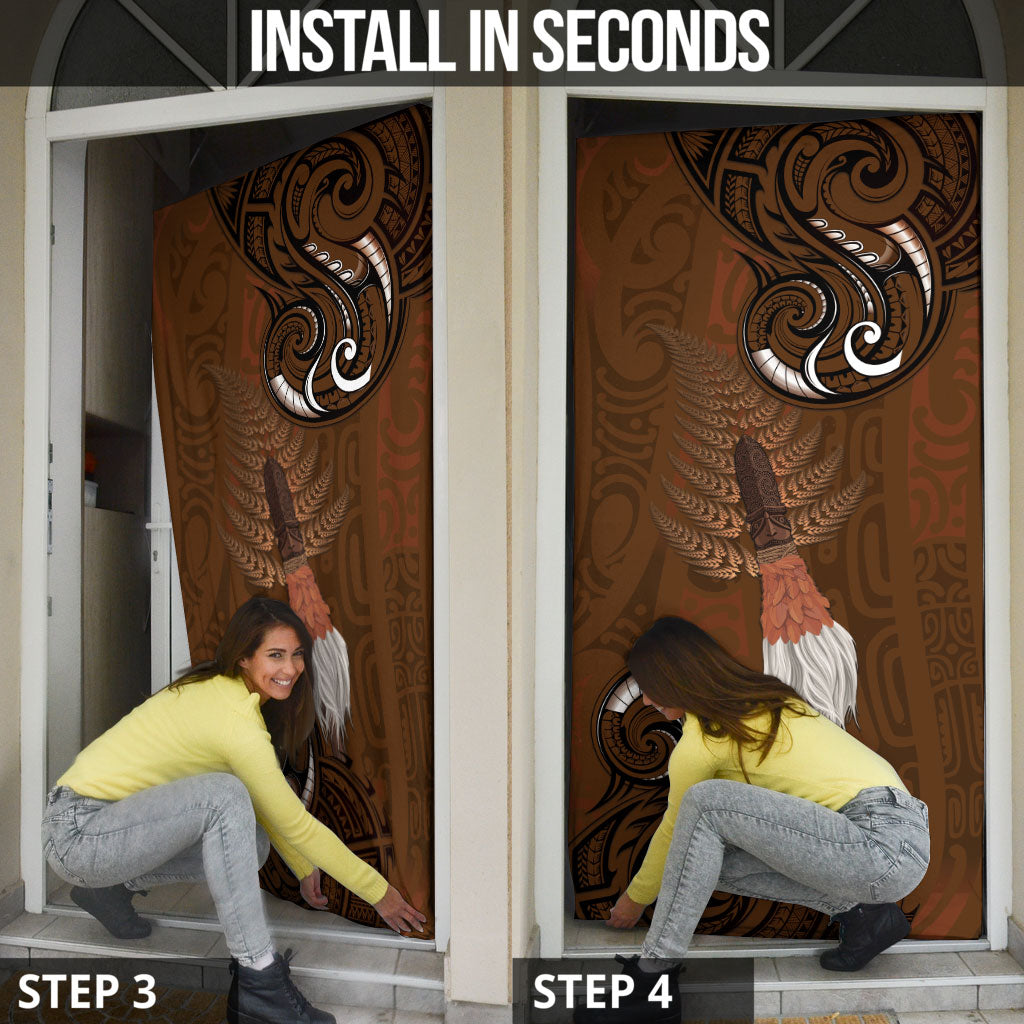 New Zealand Taiaha Door Cover Maori Weapon Silver Fern Maori Pattern LT22 - Polynesian Pride
