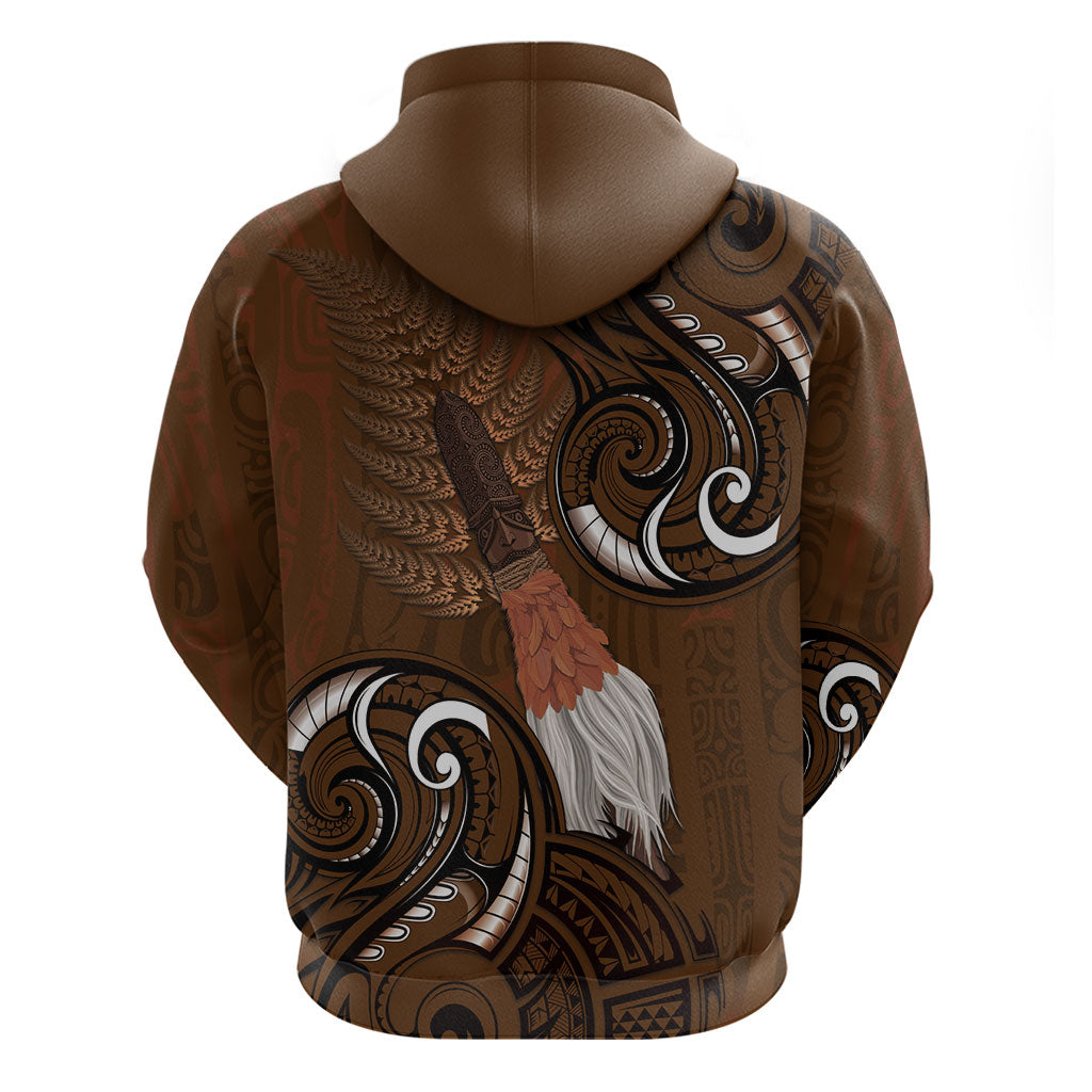 New Zealand Taiaha Hoodie Maori Weapon Silver Fern Maori Pattern LT22 - Polynesian Pride