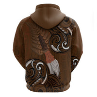New Zealand Taiaha Hoodie Maori Weapon Silver Fern Maori Pattern LT22 - Polynesian Pride