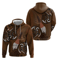 New Zealand Taiaha Hoodie Maori Weapon Silver Fern Maori Pattern LT22 - Polynesian Pride