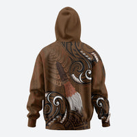 New Zealand Taiaha Hoodie Maori Weapon Silver Fern Maori Pattern LT22 - Polynesian Pride