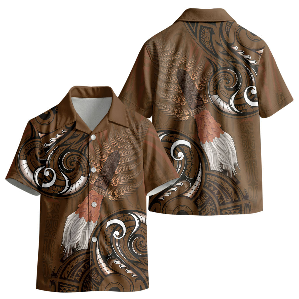 New Zealand Taiaha Kid Hawaiian Shirt Maori Weapon Silver Fern Maori Pattern LT22 - Polynesian Pride