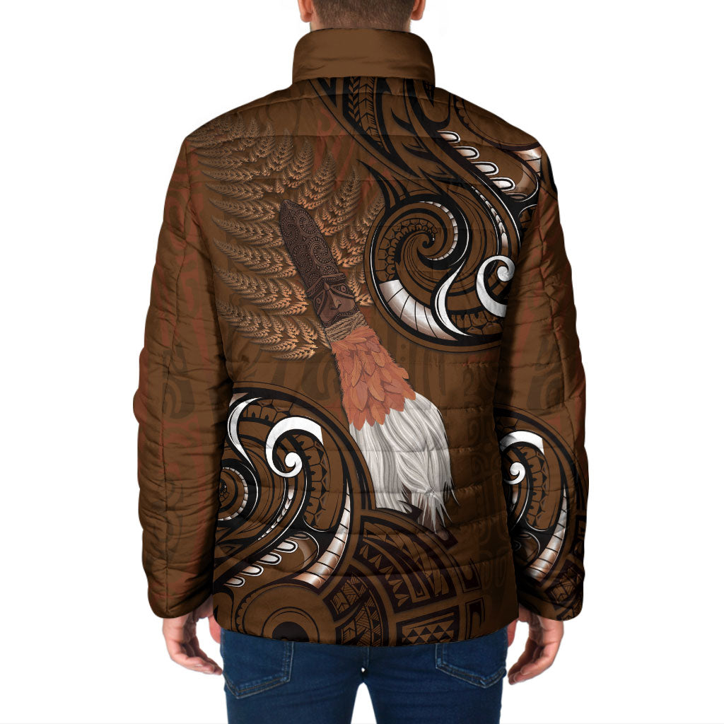 New Zealand Taiaha Padded Jacket Maori Weapon Silver Fern Maori Pattern LT22 - Polynesian Pride