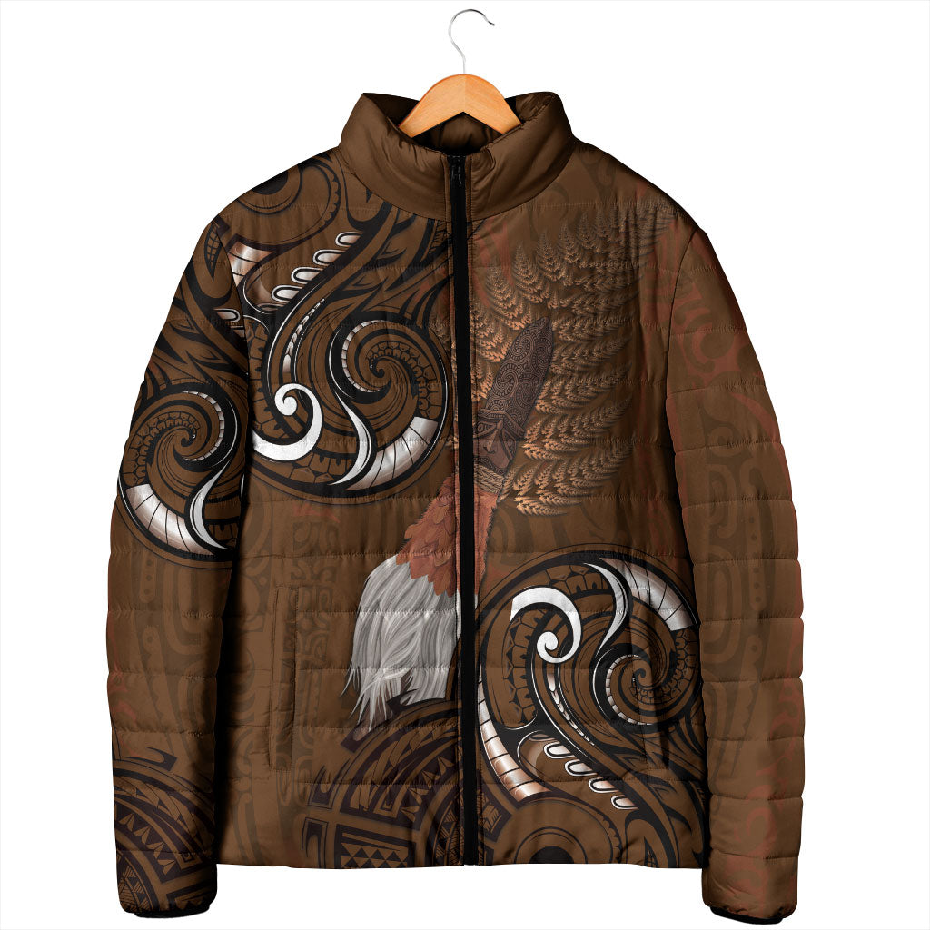 New Zealand Taiaha Padded Jacket Maori Weapon Silver Fern Maori Pattern LT22 - Polynesian Pride