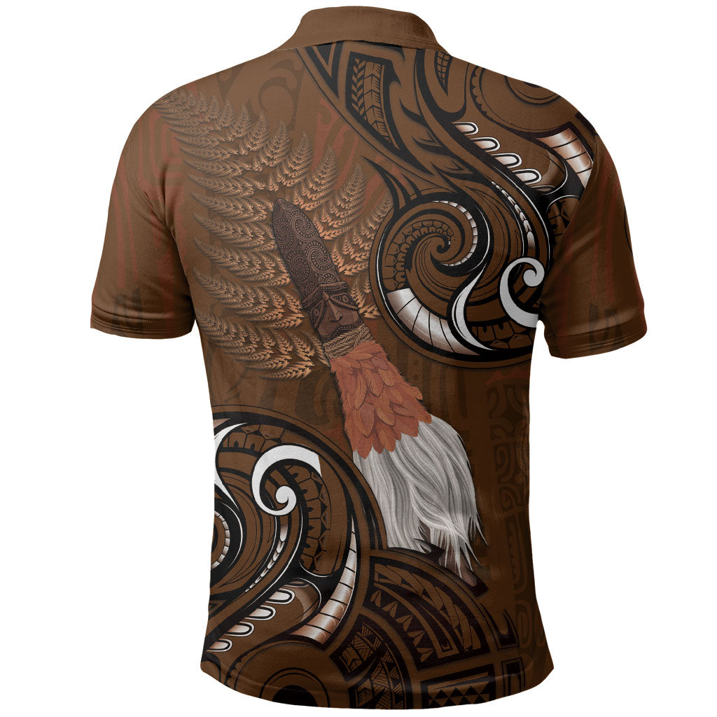 New Zealand Taiaha Polo Shirt Maori Weapon Silver Fern Maori Pattern LT22 - Polynesian Pride