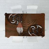 New Zealand Taiaha Tablecloth Maori Weapon Silver Fern Maori Pattern LT22 Brown - Polynesian Pride
