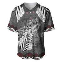 New Zealand Weka Personalised Baseball Jersey Aotearoa Hen Silver Fern Maori Pattern LT22 Black - Polynesian Pride