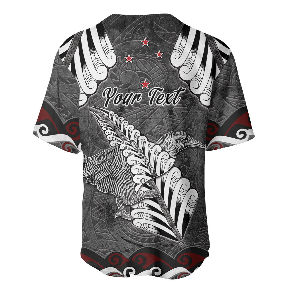 New Zealand Weka Personalised Baseball Jersey Aotearoa Hen Silver Fern Maori Pattern LT22 - Polynesian Pride