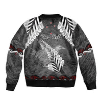 New Zealand Weka Personalised Bomber Jacket Aotearoa Hen Silver Fern Maori Pattern LT22 - Polynesian Pride